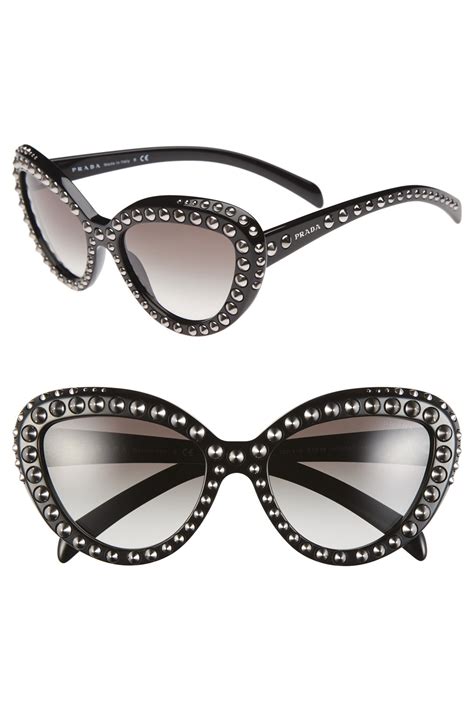 catwalk prada sunglasses|Prada cat eye studded sunglasses.